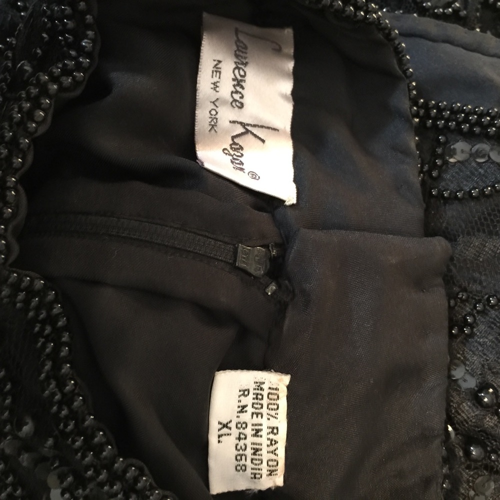 Laurence Kazar Black Beaded vintage blouse/top - Picture 2 of 5